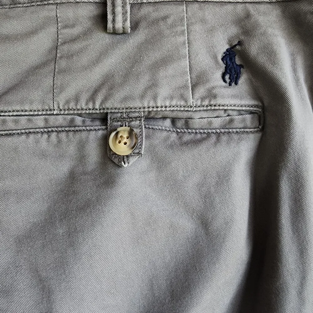 Polo Ralph Lauren Chino Pants 38x30 Straight Fit Stretch Twill Cotton Gray Men's